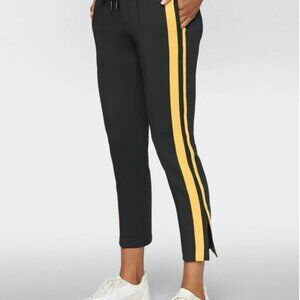 PAN & GEL CROPPED TRACK PANT WITH SPORT STRIPES BLACK